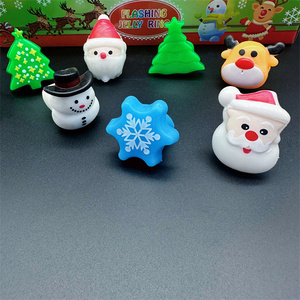 Hot Selling <b>LED</b> Finger <b>Lights</b> TPR Material Snowman Snowflake Santa <b>Tree</b> Elk Ring Christmas Gift Children's Toys - Product Image 3