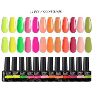 Ensemble de 12 vernis à ongles en gel GAOY, gel coloré UV LED pour nail art, à retirer par trempage - Product Image 1