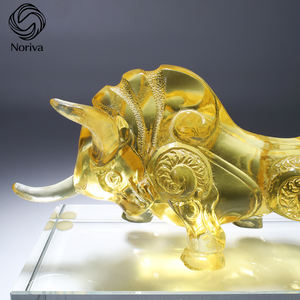 รูปปั้นวัวคริสตัลไล่ระดับสีแบบประณีตรูปปั้นวัวทำด้วยมือศิลปะบ้านสำนักงานฮวงจุ้ยหล่อขี้ผึ้งหายไป Noriva - Product Image 6