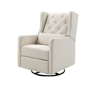 Fauteuil de canapé simple en gros d'usine fauteuil de planeur pivotant chaises inclinables en tissu microfibre à dossier haut pour le salon