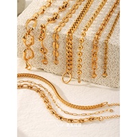 Bracelet en perles de corde Figaro cubain |   Chaîne en acier inoxydable plaqué or 18 carats PVD, étanche et hypoallergénique