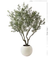 Vente en gros ZhiXia – Arbre d'olivier artificiel réaliste de 120 cm (5 pieds) de haut, plante verte en plastique en pot pour décoration intérieure et bureau