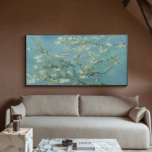 Peinture à l'huile faite à la main, peinture texturée, art sur toile, peinture de paysage, arbre en fleurs de printemps pour la maison et la galerie - Product Image 2