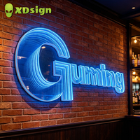 Lettres en relief 3D personnalisées Infinity Abyss, lettres en relief LED, acrylique transparent, lumière néon, contrôlées par Bluetooth, étanches IP65, publicité