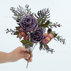 Bouquet de roses artificielles Dongchen Crafts 30cm-100cm, fleurs en soie, arrangement décoratif pour salon et salle à manger - Product Image 2