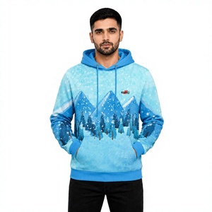 Sweat à capuche pour homme personnalisé à imprimé géométrique, coupe classique, décontracté, imperméable, écologique, respirant, en polyester tricoté, avec poche, 350g - Product Image 1