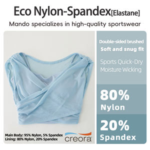 Tops y sujetadores de malla duraderos de moda de alta calidad, camiseta sin mangas semitransparente con cuello en V Cruzado dos en uno para mujer - Product Image 5