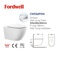 Nouvelle toilette murale en céramique à chasse d'eau multiple avec réservoir encastré, ensemble de toilettes simple