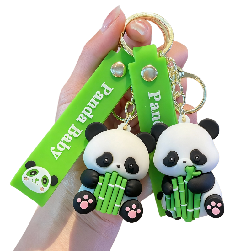Customized Cartoon Giant Panda Keychain Soft PVC Waterproof in Creative Cute Style for Book Bag Hanging Wholesale