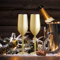 Set Gelas Flute Champagne Emas Tak Terpecahkan untuk Pernikahan, Pesta, dan Ulang Tahun