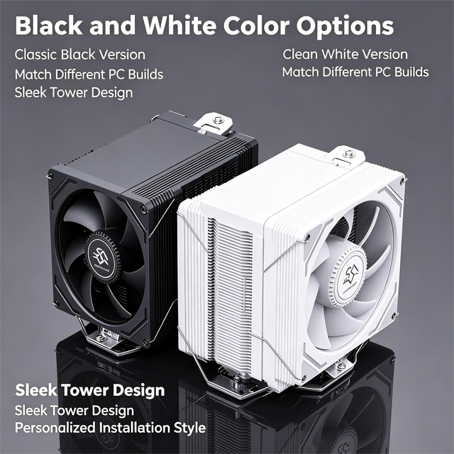 Desktop CPU Air Cooler PC Fan Tower Cooler Processor Thermal Heatsink for LGA 1700 1200 1366 115x AM5 AM4