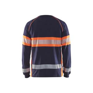Blaklader-351010308853XL เสื้อยืดแขนยาว Hi-Vis สีน้ำเงินเข้ม/สีส้ม-EAN 7330509714065ชุดทำงาน HI-VIS - Product Image 2