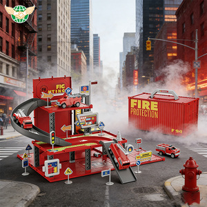 Jouet <span class=keywords><strong>de</strong></span> démontage et <span class=keywords><strong>de</strong></span> transformation : Voiture <span class=keywords><strong>de</strong></span> piste, <span class=keywords><strong>camion</strong></span> <span class=keywords><strong>de</strong></span> <span class=keywords><strong>pompier</strong></span> en plastique, conteneur <span class=keywords><strong>de</strong></span> sauvetage et parking pour camions pour enfants - Product Image 2