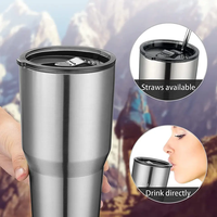 Tasse de voyage personnalisée de 30oz Nouveau design moderne Tumbler en acier inoxydable à double paroi Stock disponible