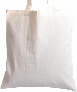 Bolsa de Tela de Algodón Ecológica para la Escuela, Compras, Almuerzo, Reciclada, Natural, Blanca, Lisa, con Asa Larga, Estampada - Product Image 3