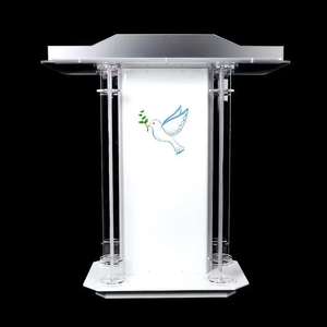 Illuminazione a Led trasparente in acrilico leggio con plateau in acrilico podium chiesa pulpito banco di ricevimento - Product Image 3