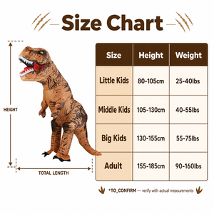 Costume gonflable amusant de T-Rex pour enfant, tenue de dinosaure gonflable pour Halloween avec ventilateur intégré, déguisement de fête - Product Image 4