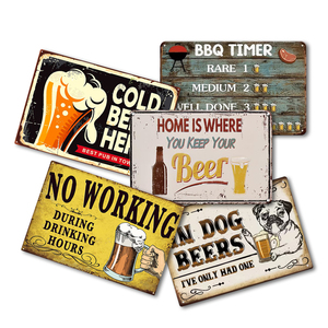 Letreros Retro de Calle en Blanco con Diseños de Jarras de Cerveza, Placas Personalizadas para Bares, Letreros de Aluminio para Exteriores - Product Image 2