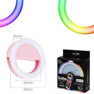 Mini éclairage Ring Light à Led avec Clip pour téléphone Portable, lumière de couleur rose, pour Selfie, <span class=keywords><strong>Tik</strong></span> <span class=keywords><strong>Tok</strong></span> RG01 - Product Image 6