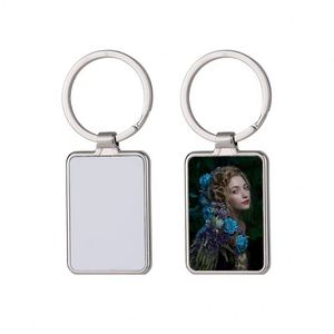 WW313 Sublimation Blanks <b>Keychain</b> Rectangle Sublimation Transfer Blanks with Metal Round Key Rings for Heat Press - Product Image 1