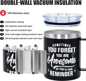 12oz 16oz Double Wall Insulated Coffee Cup <strong>Mug</strong> With Artwork and Handle Lids for <strong>Fathers</strong> <strong>Day</strong> Birthday Gift - Product Image 4