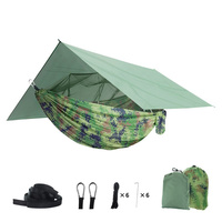 Équipement de camping, hamac léger et portable avec auvent, hamac de camping en nylon adapté à la randonnée et au jardin.