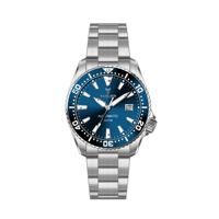 Montre de plongée mécanique sportive YAGUER personnalisée de luxe avec boîtier en acier inoxydable, résistante à l'eau jusqu'à 200 m, luminescente