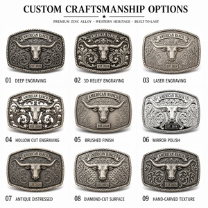 Hebillas de Cinturón de Aleación de Zinc Metálicas Personalizadas al por Mayor, Diseña Tu Propia Hebilla de Cinturón de Moda Novedosa para Hombre - Product Image 3