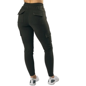 Pantalon de survêtement pour femme avec cordon de serrage élastique à la taille, pantalon de sport décontracté, bande de cheville HEM, pantalon cargo pour femme - Product Image 2