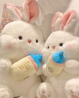 Grand lapin blanc poupée en peluche mignon biberon poupée lapin cadeau d'anniversaire gros lapin blanc jouets en peluche
