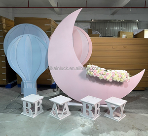 NIKA Wedding Baby Show decorazione <span class=keywords><strong>luna</strong></span> bianca e nuvola arco quadrato festa nuova forma di <span class=keywords><strong>luna</strong></span> <span class=keywords><strong>sfondo</strong></span> acrilico - Product Image 3