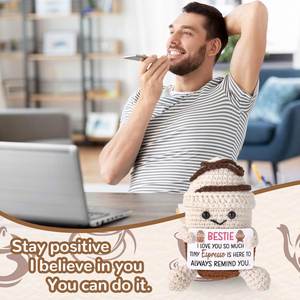 ตุ๊กตาถักโครเชต์รูปแก้วกาแฟ แฮนด์เมด สร้างแรงบันดาลใจ ปลอบประโลม ของขวัญสำหรับคนรักกาแฟ - Product Image 6