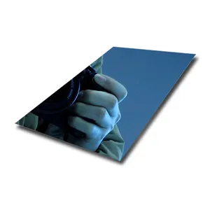 Panneau mural couleur bleue tôle d'acier inoxydable 8k finition miroir revêtement en acier inoxydable pvd tôle d'acier inoxydable