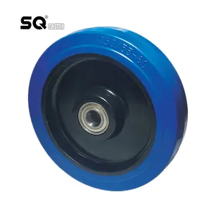 SQ 캐스터 제조업체 휠 및 캐스터 폴리 아미드 휠 림에 파란색 고무 타이어