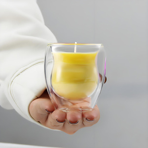 Trois modèles de pots de bougie en verre résistant à la chaleur bougeoirs en verre anti-brûlure à double paroi pour les décorations de festival de mariage - Product Image 5