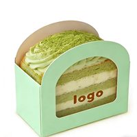 Custom Semi-circular Paper Box with a Top Opening and Front Window, Designed for Packaging Matcha Mousse Cakes