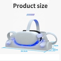 Dok Pengisi Daya untuk Oculus Quest 2 VR Headset Controller Charge Station Base Storage Stand Dengan Baterai 2X1800MAh untuk Meta Quest 2