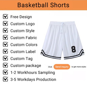 Shorts de basket-ball en polyester respirant de haute qualité, logo personnalisé, numéro, impression numérique, taille plus, pantalon de basket-ball - Product Image 2