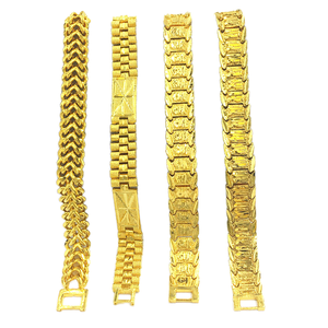 Vòng tay dây đồng hồ mạ vàng 24k cao cấp, thiết kế rộng, cá nhân hóa, quà cưới sang trọng dành cho nam - Product Image 1