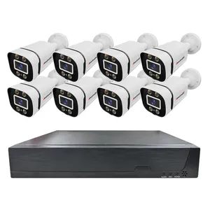Sistema de cámara CCTV marca Anxinshi a todo color 1MP 2MP 5MP Bullet Camera 8 canales con cámara de monitoreo DVR