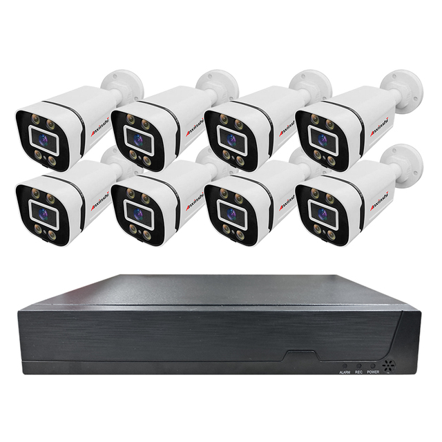 Anxinshi Brand Cctv Camera System Full Color 1MP 2MP 5MP Bullet Camera 8 Channel with DVR Monitoring Camera