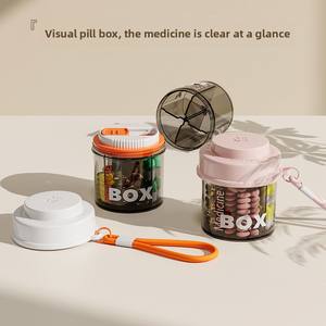 Wholesale Portable 4-Compartment PP Sustainable Multifunction Pill Vitamin Medicine <b>Storage</b> Carry Case <b>Small</b> Decorative Sealed - Product Image 5