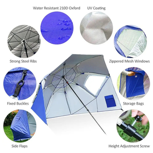 <span class=keywords><strong>Parasol</strong></span> <span class=keywords><strong>pliable</strong></span> de plage en polyester avec sac de transport - Product Image 6