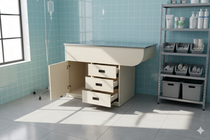 Mesa de Preparación <span class=keywords><strong>Veterinaria</strong></span> de Madera Premium ADZIA, Estación de Tratamiento en Seco de Acero Inoxidable de Grado Médico, Muebles Elegantes para Clínica <span class=keywords><strong>Veterinaria</strong></span> - Product Image 2