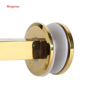 Soporte de pasamanos de acero inoxidable, pasamanos cuadrado de vidrio dorado - Product Image 4