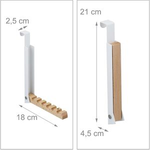Portable Metal Wood Hooks Organizer Clothes Rack for <b>Coats</b> Hats <b>Robes</b> Towels Over Door Hooks - Product Image 4
