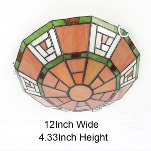 Lámpara de Techo Semi Empotrada Tiffany LongHuiJing de 12 Pulgadas con Pantalla de Vidrio Teñido - Product Image 3
