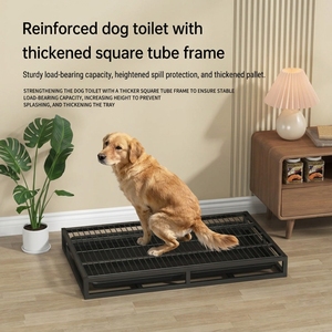 Bac à litière pour chien XL en acier inoxydable, écologique et moderne, robuste, pour intérieur - Product Image 1