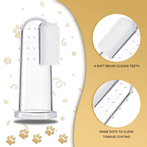 Vente en gros d'usine - Brosse à dents pour animaux de compagnie super douce pour le soin dentaire des chiens et des chats - Product Image 2