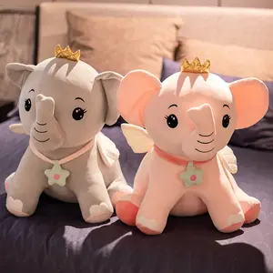 Nieuwe 35Cm Knuffel Pluizige Olifant Pluche Knuffel Kussen Voor Baby